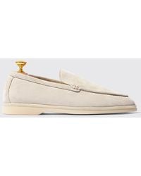 SCAROSSO - Ludovica Sand Suede Loafers - Lyst