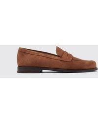 SCAROSSO - Austin Tan Suede Loafers - Lyst