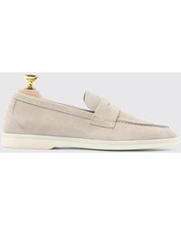 SCAROSSO - Luciana Sand Suede Loafers - Lyst