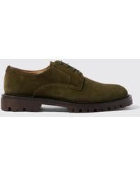 SCAROSSO - Wooster Iii Green Suede Loafers & Flats - Lyst