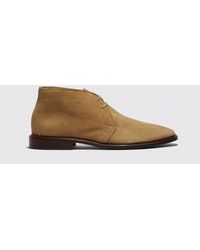 SCAROSSO - Gary Beige Suede Boots - Lyst