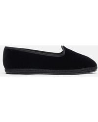 SCAROSSO - Valentina Nera Velluto Slippers - Lyst