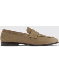 SCAROSSO - Gregory Taupe Suede Loafers - Lyst