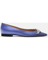 SCAROSSO - Iris Violet Satin Ballerinas - Lyst