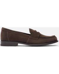 SCAROSSO - Harper Brown Suede Loafers - Lyst