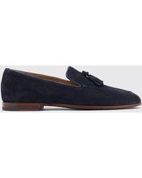 SCAROSSO - Flavio Blue Suede Loafers - Lyst