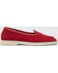 SCAROSSO - Livia Red Suede Loafers - Lyst