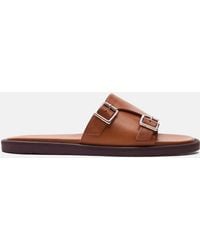 SCAROSSO - Costantino Cognac Sandals - Lyst
