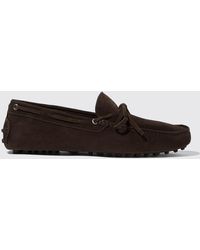 SCAROSSO - James Brown Suede Loafers & Flats - Lyst
