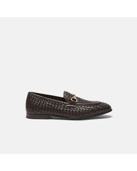SCAROSSO - Alessandro Brown Woven Loafers - Lyst