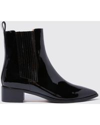SCAROSSO - Olivia Black Patent Chelsea Boots - Lyst