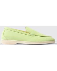 SCAROSSO - Ludovica Green Matcha Suede Loafers - Lyst