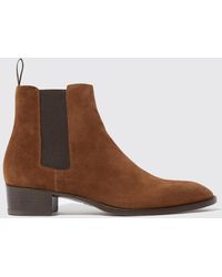 SCAROSSO - Axel Tan Suede Chelsea Boots - Lyst