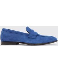 SCAROSSO - Gregory Blue Suede Loafers - Lyst