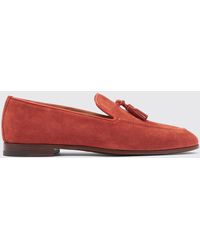 SCAROSSO - Flavio Rust Suede Loafers - Lyst