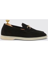 SCAROSSO - Lilia Black Suede Loafers - Lyst