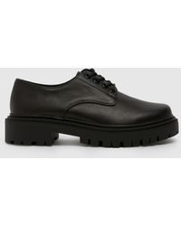 schuh - Leonora Leather Lace Up Flat Shoes - Lyst