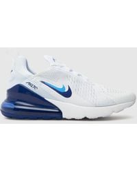Nike - Air Max 270 Trainers In White & Blue - Lyst