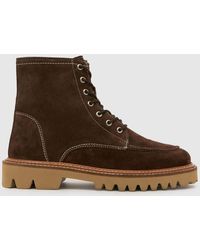 schuh - Corrine Suede Moc Toe Boots - Lyst