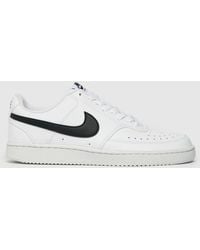 Nike - Court Vision Trainers In White & Black - Lyst