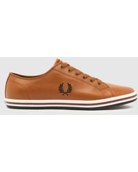 Fred Perry - Kingston Leather Trainers In Brown & Black - Lyst