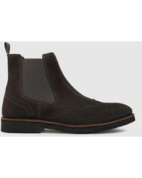 Schuh - Doyle Suede Brogue Boots In - Lyst