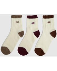 New Balance - Chunky Knit Ankle Socks 3Pk - Lyst