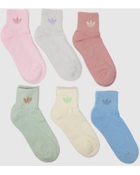 adidas - Originals Mid Ankle Sock 6 Pk - Lyst