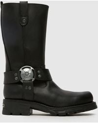 New Rock - High Biker Boots In - Lyst