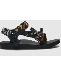 ARIZONA LOVE - Trekky Leopard Bandana Sandals In Black & Orange - Lyst