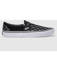 Vans - Black & Grey Classic Slip On Trainers - Lyst