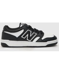 New Balance - 480 Trainers In Black & White - Lyst