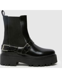 schuh - Ariah Leather Buckle Boots - Lyst