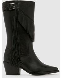 schuh - Dina Leather Tassel Western Boots - Lyst