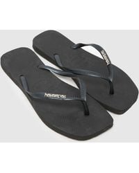 Havaianas - Slim Square Logo Metallic Sandals - Lyst