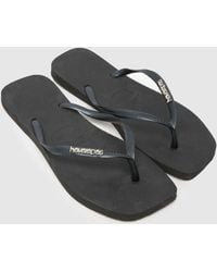 Havaianas - Slim Square Logo Metallic Sandals - Lyst