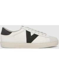 Victoria - Berlin Leather Trainers In White & Black - Lyst