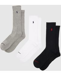 Polo Ralph Lauren - Black & White Sport Sock 3 Pack - Lyst
