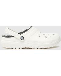 Crocs™ - Classic Lined Clog Sandals In White & Grey - Lyst
