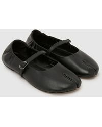 schuh - Lusan Split Toe Leather Ballet Flats - Lyst