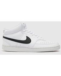 Nike - Court Vision Mid Next Nature Trainers In White & Black - Lyst