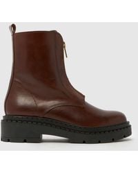 schuh - Amber Leather Zip Boots - Lyst