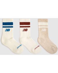 New Balance - Stripe Midcalf Socks 3Pk - Lyst
