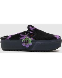 Vans - Black And Purple Classic Slip-on Mule Stacked Flat Shoes - Lyst