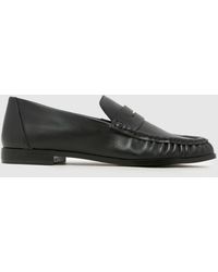 schuh - Lewis Leather Ruched Loafer Flats - Lyst