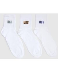 UGG - Quinlin Logo Ankle Sock 3 Pack - Lyst