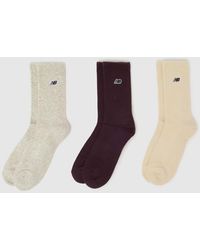 New Balance - Patch Logo Crew Socks 3 Pack - Lyst
