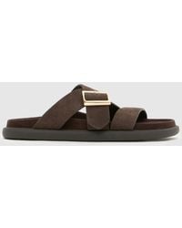 schuh - Tear Suede Footbed Sandals - Lyst