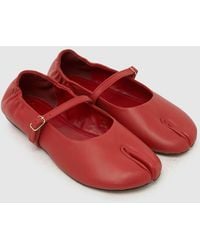 schuh - Lusan Split Toe Leather Ballet Flats - Lyst