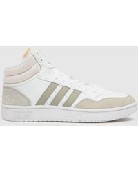 adidas - Hoops 3.0 Mid Trainers In White & Grey - Lyst